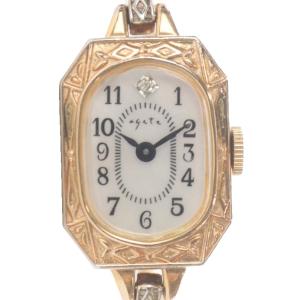 時計 クォーツ シェル ダイヤ ゴールド色 AGETE38PG /SR SH