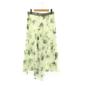 シアーフラワープリントスカート フレア ロング 1 オフホワイト /HK OS SH