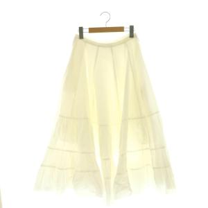 TIERED SK WASHED OUT スカート ティアード フレア S 白 /CX OS