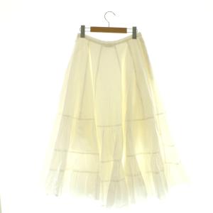 MADISONBLUE TIERED SK WASHED OUT スカート ティアード フレア S 白 /CX OS