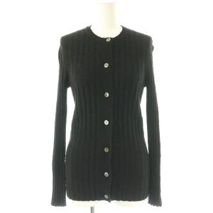 リネンリブクルーネックカーディガン ニット 0 ブラック /DF OS