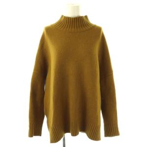 HALF WORSTED WOOL HIGH NECK PULLOVER ニット セーター 38 キャメル