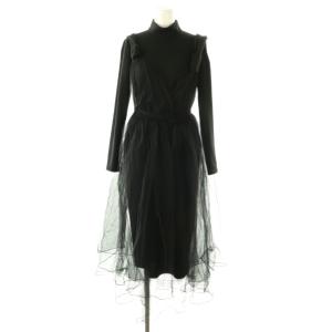 ROMANTIC TULLE DRESS ワンピース ロング チュール 2点セット ブラック /HK OS