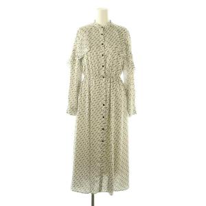 24AW バレエシューズプリントフリルワンピース 36 アイボリー