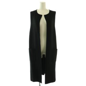 ウールシルクミラノリブジレ ベスト 前開き 論議 36 黒 /NR OS