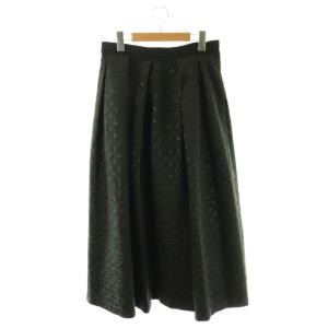 ドットジャガードスカート ロング フレア 40 黒 /NR OS