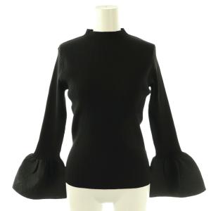 ジャガードフレアコンビニット カットソー 長袖 ブラック /HK OS