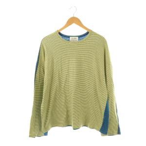 23SS Border Color Block Tee ロンT Tシャツ カットソー ボーダー L ブルー
