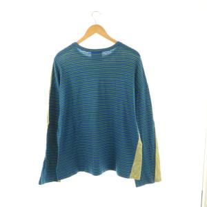 INSCRIRE 23SS Border Color Block Tee ロンT Tシャツ カットソー ボーダー L ブルー
