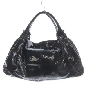 Salvatore Ferragamo トートバッグ ハンドバッグ エナメル ブラック /YO29