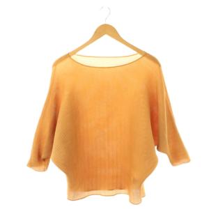 24SS ストレッチプリーツドルマントップス オレンジベージュ