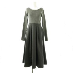 24SS バックシャンドッキングワンピース ロング 長袖 M グレー /HK OS