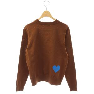 DOUBLE STANDARD CLOTHING 23AW ニット セーター ハート 36 ブラウン /ES OS