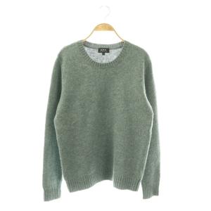 クルーネックウールニット セーター 長袖 S グリーン /NR OS
