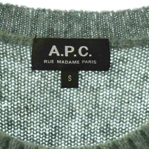 A.P.C. クルーネックウールニット セーター 長袖 S グリーン /NR OS