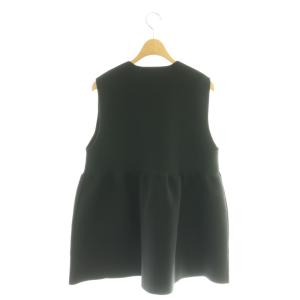 UNITED ARROWS イレギュラーフリル ベスト 前開き ブラック /CX OS