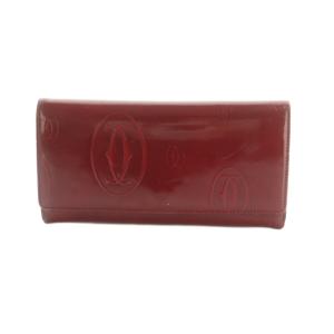 ハッピーバースデー 長財布 二つ折り 小銭入れ フラップ ロゴ ワインレッド /MI OS OH