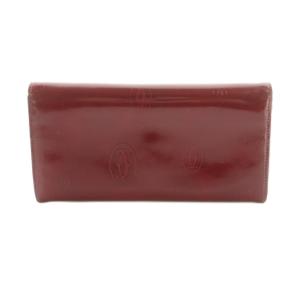 Cartier ハッピーバースデー 長財布 二つ折り 小銭入れ フラップ ロゴ ワインレッド /MI OS OH