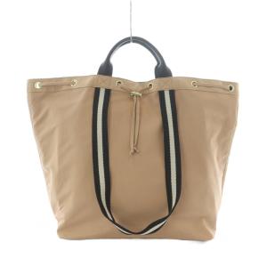 ラインテープ2WAY巾着トートバッグ 2wayバッグ トートバッグ ハンド ベージュ /RI OS