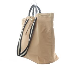 nouer ラインテープ2WAY巾着トートバッグ 2wayバッグ トートバッグ ハンド ベージュ /RI OS