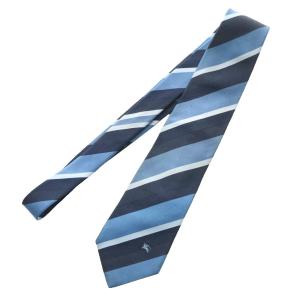 BURBERRY BLACK LABEL ネクタイ ストライプ シルク 紺 ネイビー 黒 ブラック /SS OS