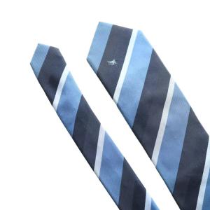 BURBERRY BLACK LABEL ネクタイ ストライプ シルク 紺 ネイビー 黒 ブラック /SS OS