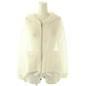 24SS メッシュコンビフーディージャケット パーカー 36 ホワイト /ES OS