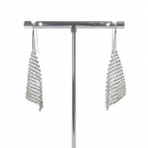 SWAROVSKI フィット クリスタル メッシュフック ピアス シルバー色 /SR