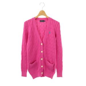 カーディガン ニット 長袖 コットン S ピンク /NR OS