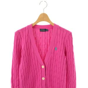 POLO RALPH LAUREN カーディガン ニット 長袖 コットン S ピンク /NR OS