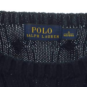 POLO RALPH LAUREN 長袖ニット セーター S ネイビー /HK OS