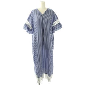 ストライプワンピース ロング 36 ブルー マルチカラー /DO OS