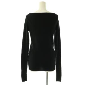 L'Appartement ボートネックニット カットソー 長袖 ブラック /DO OS