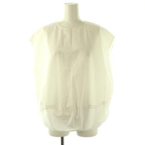 ノースリーブ バルーンコクーン ブラウス フレンチスリーブ プルオーバー コットン F 白 /NR OS