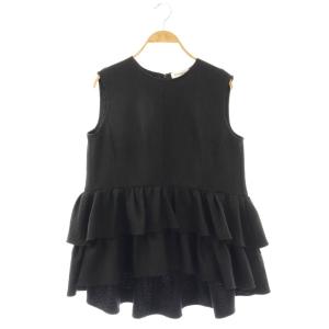 ジャガードティアードブラウス シャツ 36 黒 ブラック /AQ OS