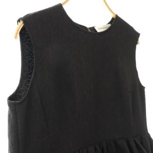 Aveniretoile ジャガードティアードブラウス シャツ 36 黒 ブラック /AQ OS