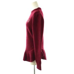 BORDERS at BALCONY CASHMERE PEPLUM KNIT ニット セーター 長袖 カシミヤ 38 レッド /HK OS
