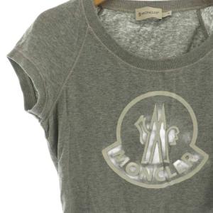 MONCLER ロゴ 半袖Tシャツ カットソー S グレー ホワイト /ES OS