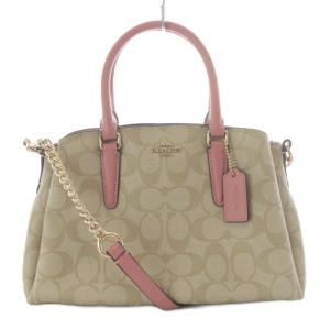 ハンドバッグ ショルダーバッグ 2way シグネチャー PVC ベージュ F29434 /YO31