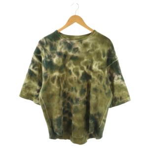 総柄 カットソー Tシャツ M カーキグリーン マルチカラー /ES OS