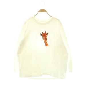 キリン刺繍 裏起毛スウェット トレーナー F ホワイト /ES OS