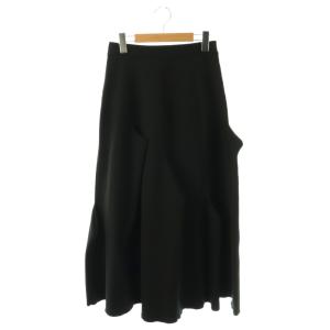 FLARE DRAPE SKIRT スカート ニット ロング フレア 36 黒 /NR OS