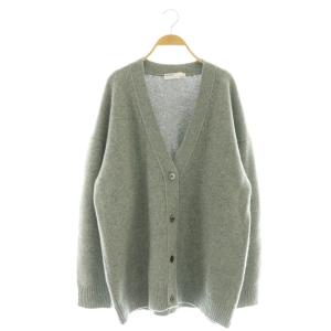 Oversize Knit Cardigan カーディガン カシミヤ混 Vネック グレー /CX OS