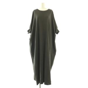 24SS コットンジャージドレスワンピース ロング 38 グレー /HK OS