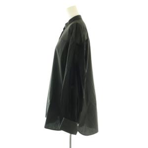 theory luxe 24AW LUXE COTTON ABEL O シアー切替シャツ 長袖 38 ブラック /HK OS