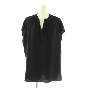 25SS FLOW LITZY BLOUSE ブラウス プルオーバー フレンチスリーブ 40 ブラック