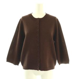25AW Debussyミニカーディガン ニット 七分袖 F ブラウン /HK OS