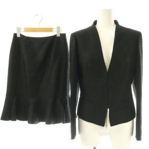 スーツ セットアップ スプリングツイードジャケット スカート 38 ブラック /DF OS