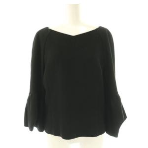 ツイードフレアスリーブブラウス プルオーバー 38 ブラック /DF OS