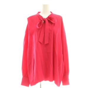 24AW バックサテンジョーゼットブラウス プルオーバー ボウタイ 38 ピンク /CX OS